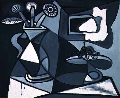 Picasso Vase of flowers and fruit bowl 1943